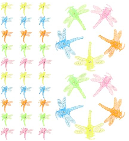 jojofuny 50 Stück Libellen Gartenclips aus Kunststoff Transparente Pflanzenstützen für Orchideen und Ranken Wiederverwendbare Blumenstielbefestigung für Zimmerpflanzen und Garten