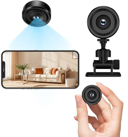 YIQILAIYA C8 Camera Surveillance WiFi Exterieure sans Fil WiFi 1080P 2.4GHz, Mini Caméra Con Vision Nocturna y Detección de Movimiento Para CASA/Oficina/Coche (iOS/Android)