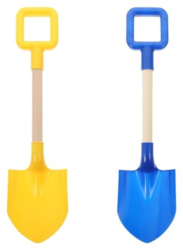 WHAMVOX Pala de Arena de Playa para 2 Piezas Juguetes de Playa al Aire Libre Pala de Plástico Pequeña en Azul y Amarillo Adecuado para Excavar y Jugar Arena en Jardín