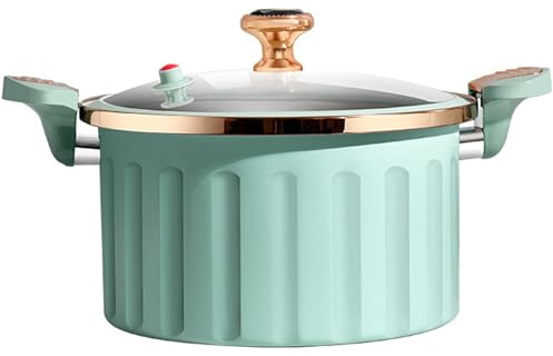 Cndiyald Micro Pressure Cooker Large Capacity Enamel with Visible Lid Safety Valve for All Stovetops