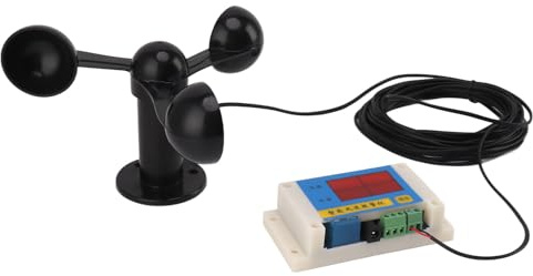 Qcwwy 3 Blades Tower Crane Anemometer, USB Wind Speed Alarm Device for Outdoor