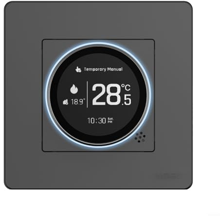 Smart Knob Thermostat for MOES ZHT SR Star Ring Series with Adjustable Brightness and Temperature Calibration Suitable for Tuya Platform (GB-White)