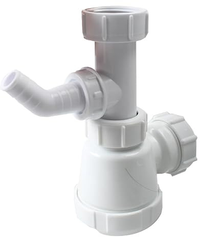 Talea Basin Bottle Trap, 1 1/4 Inch G1 1/4 Inlet x 32mm Outlet, Adjustable 180-250mm, White Bathroom Sink Waste Trap