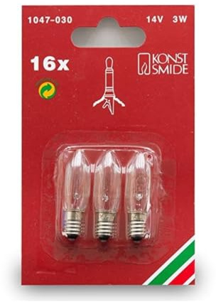KONSTSMIDE 1047-030 Ersatzbirnen für 2000/2000Rl 14V/3W, (3 Stk)