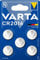 VARTA Batterien Knopfzellen CR2016, 5 Stück, Power on Demand, Lithium Coin, 3V, kindersichere Verpackung, für elektronische Kleingeräte - Autoschlüssel, Fernbedienungen, Waagen