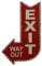 dekowonderland Blechschild Dekoschild Schild Exit Way Out Ausgang Pfeil Antikstil Retro 40x25cm
