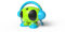 Lettore MP3 Usb Karaoke (Robot01) Portatile Con 2 Microfoni Inclusi Verde E Cel