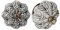 Nicola Spring Ceramic Cupboard Drawer Handle Knobs - Vintage Flower Design - Black - Pack of 6