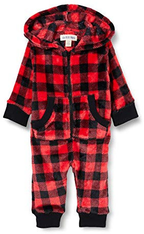 Little Blue House by Hatley Kleinkind, Mädchen Infant Hooded Fleece Jumpsuit Baby, Schlafsack, Buffalo Plaid, 18-24 Monate