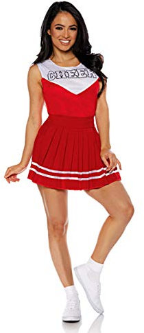 Horror-Shop Cheerleader Damen Kostüm rot für Fasching & Motto Party XL