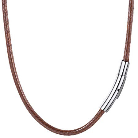 PROSTEEL 18 inch Choker Chains Wax Rope Necklace Brown