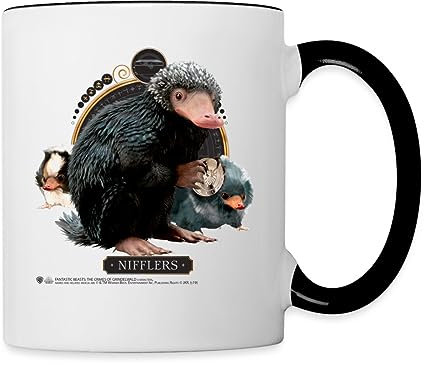 Spreadshirt Animaux Fantastiques Niffleurs Tasses Mug Bicolore, taille unique, blanc/noir