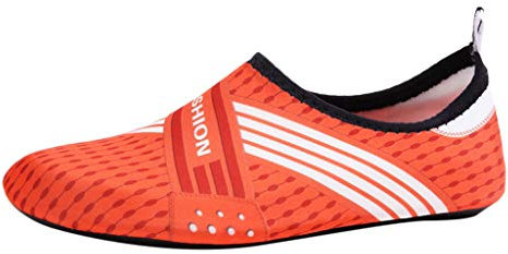 Xmiral Wasserschuhe Aqua Schuhe Paare Gummisohle Strandschuhe Verschlei遞est Barfu?Tauchschuhe Sportschuhe Strandschuhe Schnelltrocknend(Orange,45/46 EU)
