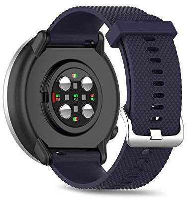 SeaFicco Correa de Reloj Compatible con Polar Pacer/Ignite 2 /Ignite/Unite, 20mm Silicona Pulseras de Repuesto Banda de Deportes Correas de Fitness (L, Azul Marino)
