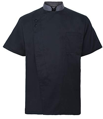 Top Tie Chef Giacca Professionale con Maniche Corte in Poliestere e Cotone Unisex, Giacca cuoco uomo