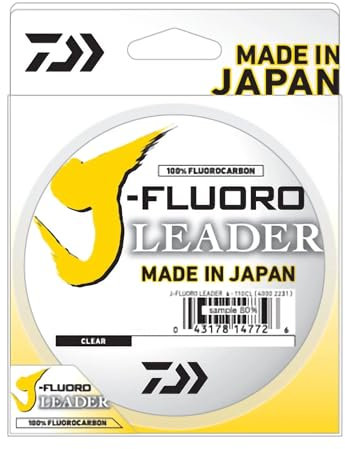 Daiwa Fluorocarbon Leader W Spooling Band, J-Fluoro-Terminale in fluorocarburo con Bobina parallela, 5,4 kg, 91,4 m Unisex, Multicolore, Taglia Unica