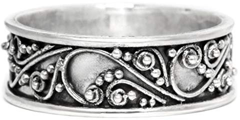 Windalf Magischer Vintage Wunsch-Ring TARA 6 mm Elfenglück Midi-Ring Freundschaftsring Bohemia Silberring Handarbeit 925 Sterlingsilber (Silber, 48 (15.3))