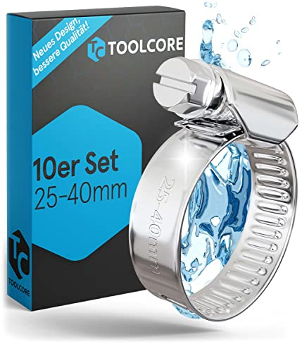 10x Schlauchschellen Edelstahl 25-40mm in Qualität W4 | Langlebig & Rostfrei für Garten, Waschmaschine, Pool, KFZ, Werkstatt - Schlauchklemmen, Schlauchschellen Set, Klemmschelle