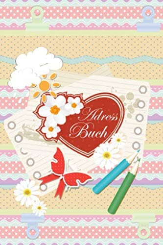 Adressbuch: Kleines Adressheft mit Geburtstagskalender und Platz für Notizen I Motiv: Scrapbook Herz