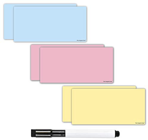 TMS Magnetische Haftnotizen, quadratisch, neonfarben, wiederverwendbare Etiketten - trocken abwischbar, einfach zu benutzen und wiederverwendbar - Ideal für Agile, Scrum, Kanban oder Lean (Pastell).