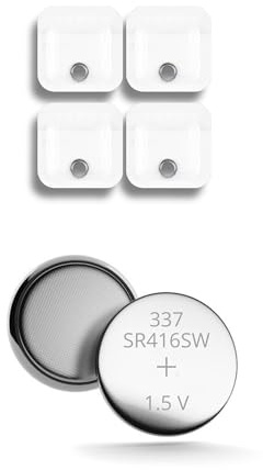 PingaOculto Pilas Boton 337 SR416SW Oxido de Plata 1,55 V (4 Unidades) | Óxido de plata, 8 mAh, Larga duración, Sin mercurio, Antifugas, Para pinganillo espía Vip Pro, Recambio original