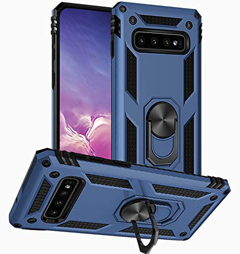 Hülle für Samsung Galaxy S10 Handyhülle, Galaxy S10 Hülle Stoßfest Schutzhülle Mit Ring Standfunktion Case Cover für Samsung Galaxy S10 (Blau)