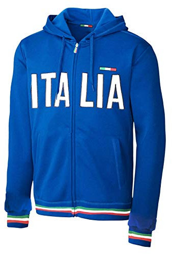 Toocool - Felpa Uomo Donna Italia Giacca Tuta Maniche Lunghe Cappuccio FI-589 [XL,Blu Elettrico]