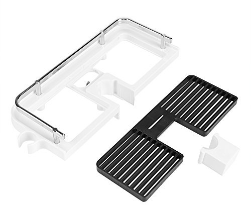 Étagère de rangement pour tringle de douche en ABS, support de rangement pour organisateur de douche, panier de rangement pour étagère de salle de bain (trou de 24 mm)