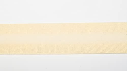 Jajasio Baumwoll Schrägband 19mm breit in 24 Farben, Einfassband Baumwolle Nahtband 02 ? Vanilla