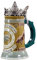 PBTMCD Germany 3D Ceramics Beer Stein Mug with Lid, 600ml High capacity Vintage Tavern Tankard Mug, Party Bar Decoration Whiskey Drinking Vessel Halloween Coffee Tea Big Cup Viking Mug,A