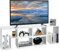 GOPLUS Meuble TV Console 3 pièces pour téléviseurs jusqu'à 165,1 cm, Meuble multimédia Moderne avec Grand Espace de Rangement, Conception à Combinaison Libre (Blanc)