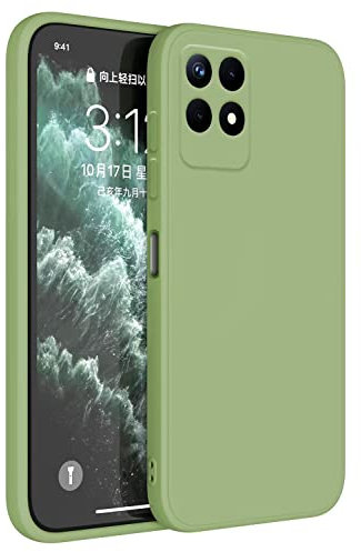 Topme Funda para Realme 8i / Realme Narzo 50 (4G) (6.6 Inches) Carcasa Caja Case Estuche, Funda Protectora de Piel de Silicona TPU - Verde Matcha