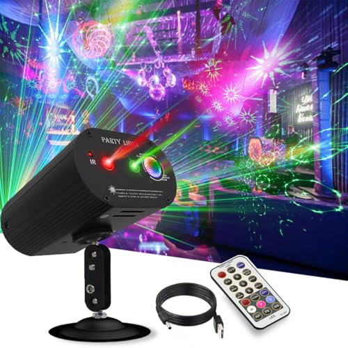 Party DJ Disco Lights Dance Rave LED Strobe Sound Activated Stage Lights Indoor with Remote Control for Birthday Parties Wedding Karaoke KTV Bar Christmas Festiva