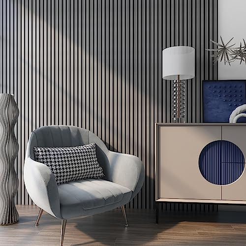 NEU.HOLZ Akustikpaneele Holz - Schalldämmung Wandpaneele in Holzoptik Eiche grau, Schallschutz Akustikplatten Wandverkleidung innen, Schallabsorber Paneele Wand & Decke, Holzpaneele Wand 8,64 m²