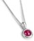 HENRYKA 925 Sterling Silver & Ruby Round Charm Necklace | Minimal Pendant | Bridesmaid Jewellery | Hypoallergenic Women's Jewellery with Gift Box