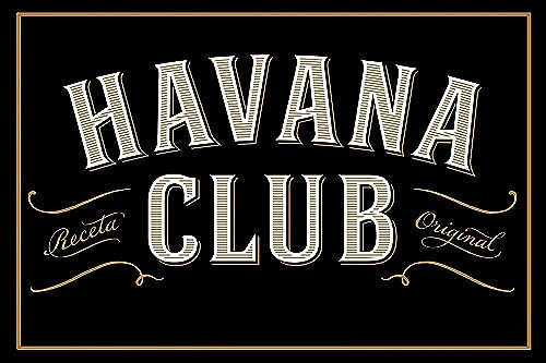 AGDeko® Schild aus Holz 12x18cm Havana Club zum Aufhängen oder Stellen Raum Dekoration