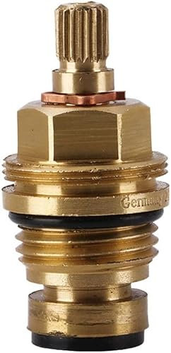 Replacement Brass Ceramic Disc Tap Valve Insert Gland Cartridge 1/2 BSP 20 Teeth Traditional Standard Washer Tap Valve Compression Gland Insert (1PC)