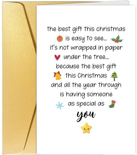 Spercy Niedliches Weihnachtsgedicht, lustige und romantische Karte für Sie und Ihn