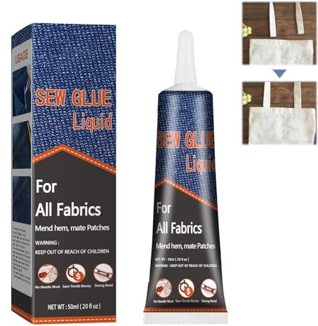 Colla per Tessuti,Cuce Colla Liquido per Tessuto,Colla per Tessuti Trasparente,Cuce Colla Liquido,Colla Liquida per Tessuti,Fabric Sewing Glue,Adesivo Impermeabile Trasparente Permanente
