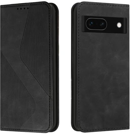Mo-Somnus Kompatibel mit Google Pixel 8A Hülle, Schutzhülle Pixel 8A, Magnet PU Leder Tasche Handyhülle Pixel 8A, Klappbar Google Pixel 8A Brieftasche Klapphülle (Schwarz)