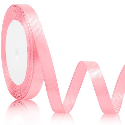 Nastro Rosa per Bomboniere e Decorazioni - Fiocco Raso 10mmx22m - Battesimo, Regalo, Pacchi