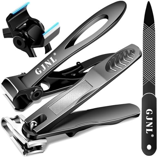 Nail Clippers - Large Toe Nail Clippers for Thick Nails with 17mm Straight Wide Opening, Upgrade 360°Rotary Toenail Clippers for Seniors Thick Toenails Sharp Fingernail Clippers Heavy Duty Nail Cutter