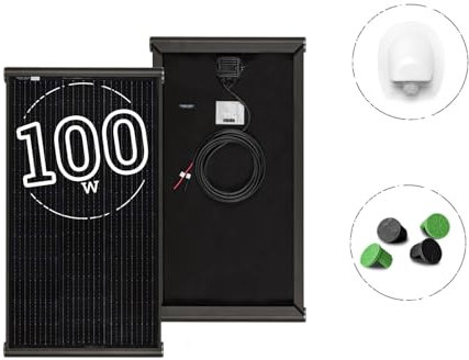 MOSCATELLI Placa Solar 100W Black Boost Monocristalino PERC kit solar completo para Camper con Perfil Integrado de Aluminio Negro para Montaje en el Techo - SIN REGULADOR