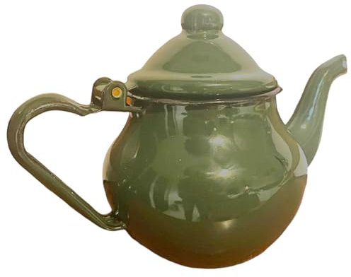 Théière émaillée polyvalente aux coloris élégants 0,5 l | induction, plaque électrique, gaz, lave-vaiselle (Vert)