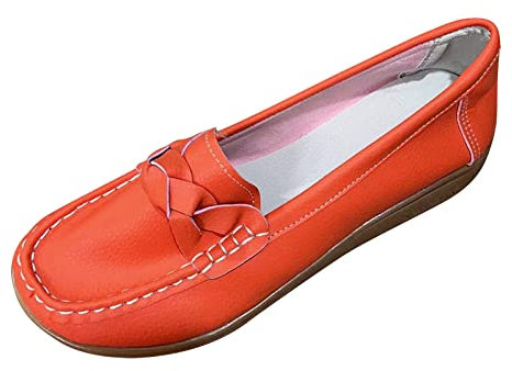 Generisch Mokassins Damen Atmungsaktiv Krankenschwester Walking Schuhe Sommer Komfort Slip On Loafers Damen Schuhe Bootsschuhe rutschfest Flache Wanderschuhe Orthopädische Slipper für Damen