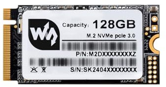 Waveshare SK M2 NVME 2242 128GB Solid State Drive, 3D TLC Flash Memory, High-Speed Reading/Writing compatible With Windows/Raspberry Pi OS/CentOS/Ubuntu/Linux,for Laptop/Desktop/All-in-one Machine...