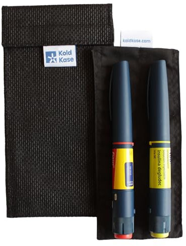 Kold Kase - Nevera Portátil para Insulina | Negro | Estuche Isotérmico sin Electricidad | Ideal para Dos Plumas de Insulina | Reutilizable y Compacto