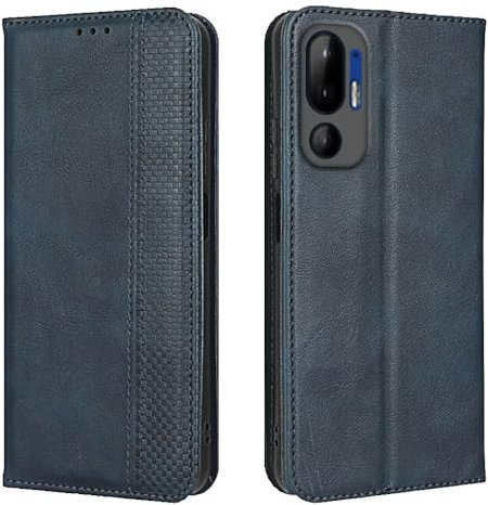 EASSGU Handyhülle für HTC U24 Pro (6.8 Inches) Flip Folio PU Leder Magnetschalter Schutzhülle, [3 Kartenfach] [1 Wallet] Stand Case - Blau