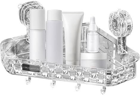 Dusche Organisator Saug,Dusche Absaugregal | Dusche Lagerhalter Dreieck,Bohrlose Duschkabine Aufbewahrungskorb für Shampoo und Toilettenartikel, Küchenveranstalter für Badezimmer