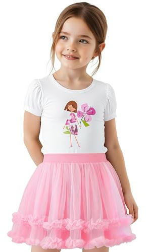 GroYolan Gonna tutù Bambina 3 Strati di Tulle con Vita Elastica Tutu Bambina Morbida Leggera Gonna da Balletto Principessa per Danza Festa Carnevale 1-10 Anni